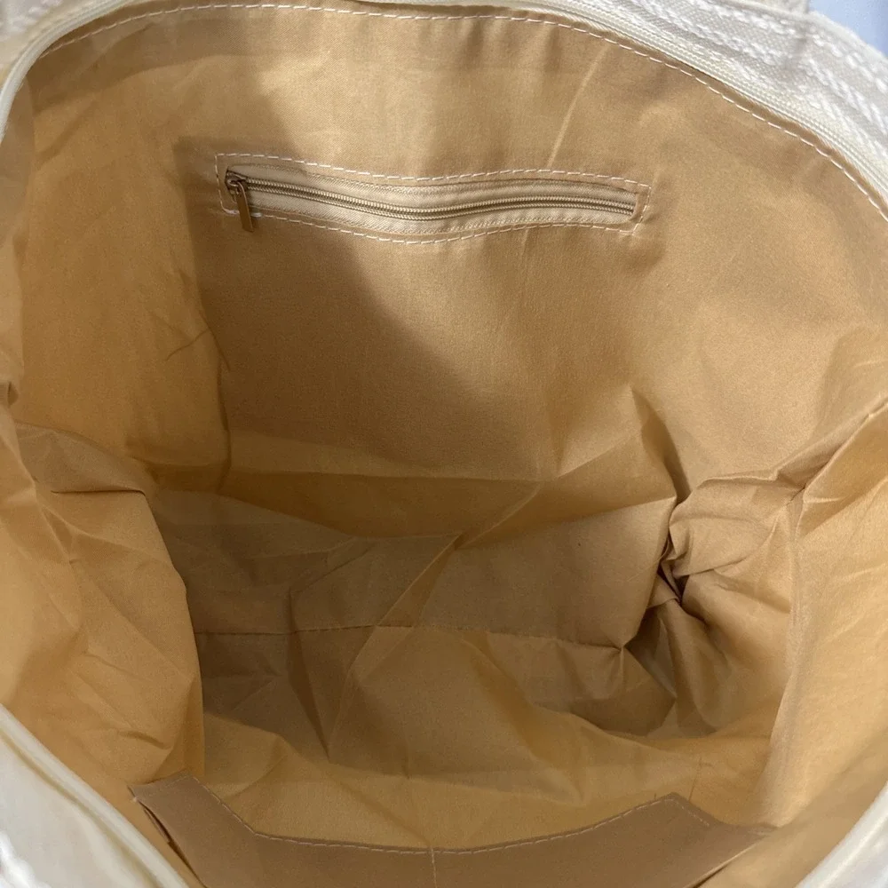 Cloth Beige Fashion New York Tote Travel‎ Shoulder Bag Purse